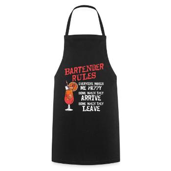 Bartender Mixologist Bartender - Kochschürze - Schwarz - Vorne - AI Model Male 185 dark (185cm)