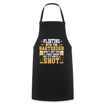 Bartender Mixologist Flirting With - Cooking Apron - black - Front - AI Model Male 185 dark (185cm)