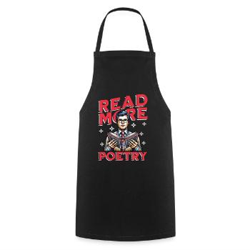 Poetry Lover Read More Poetry Literature Teacher - Kochschürze - Schwarz - Vorne - AI Model Male 185 dark (185cm)