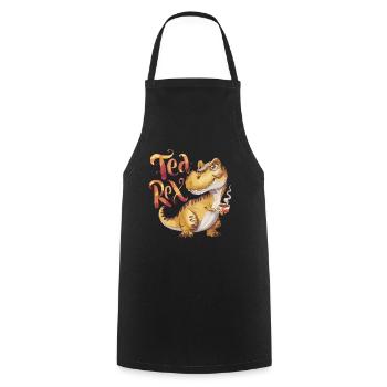 Niedlicher Dinosaurier trinkt Tee T-Rex Humor - Kochschürze - Schwarz - Vorne - AI Model Male 185 dark (185cm)