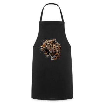 Leoparden Leopard - Kochschürze - Schwarz - Vorne - AI Model Male 185 dark (185cm)