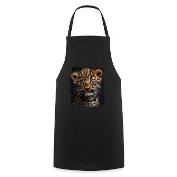 Leoparden Leopard - Kochschürze - Schwarz - Vorne - AI Model Male 185 dark (185cm)