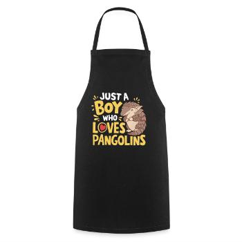 Just A Boy Who Loves Pangolins Nocturnal Mammals - Cooking Apron - black - Front - AI Model Male 185 dark (185cm)