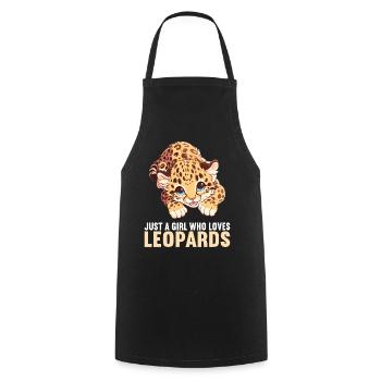 Leoparden Leopard - Kochschürze - Schwarz - Vorne - AI Model Male 185 dark (185cm)