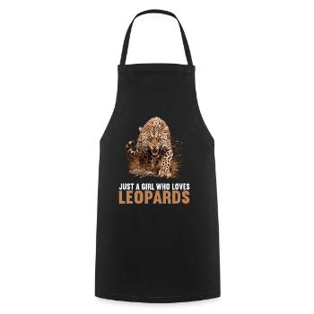 Leoparden Leopard - Kochschürze - Schwarz - Vorne - AI Model Male 185 dark (185cm)