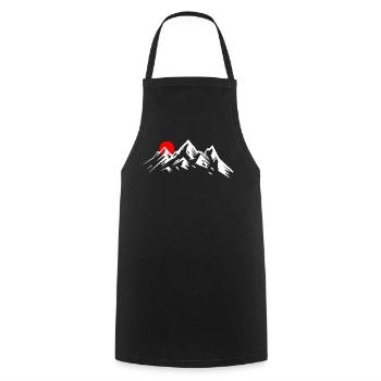 Alpine Sunrise Over Peaks - Cooking Apron - black - Front - AI Model Male 185 dark (185cm)