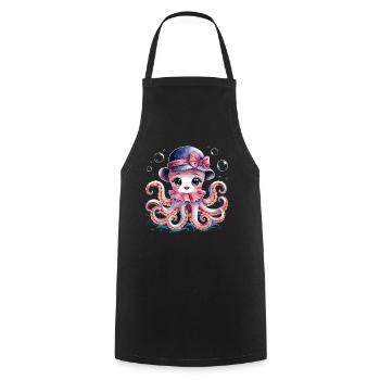 Niedlicher Oktopus mit Hut - Kochschürze - Schwarz - Vorne - AI Model Male 185 dark (185cm)
