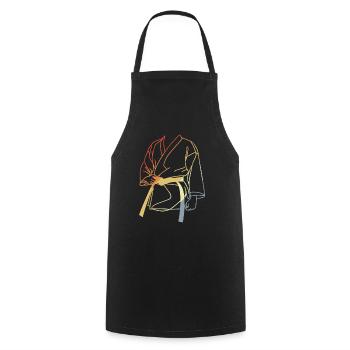 Karateka Drawing Vintage Look - Cooking Apron - black - Front - AI Model Male 185 dark (185cm)