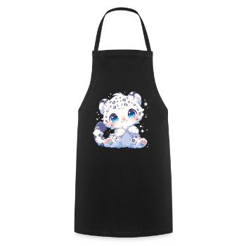 Snow Leopard Schneeleoparden Schneeleopard - Cooking Apron - black - Front - AI Model Male 185 dark (185cm)