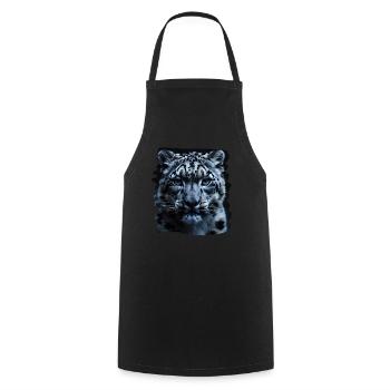 Snow Leopard Schneeleoparden Schneeleopard - Cooking Apron - black - Front - AI Model Male 185 dark (185cm)