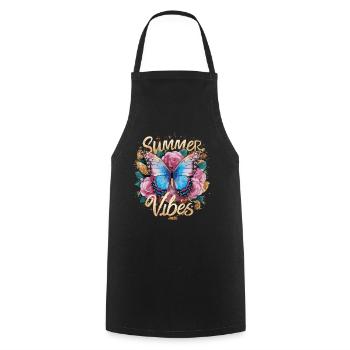 Schmetterling Summer Vibes - Kochschürze - Schwarz - Vorne - AI Model Male 185 dark (185cm)
