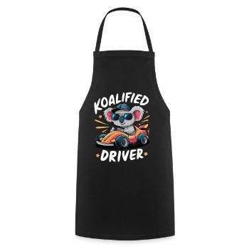 Koalified Driver Funny Driving Koala New Driver - Cooking Apron - black - Front - AI Model Male 185 dark (185cm)