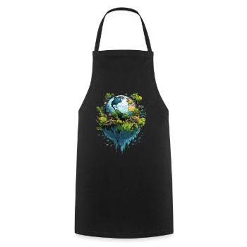 Respektier Muttererde Unseren Planeten Natur - Kochschürze - Schwarz - Vorne - AI Model Male 185 dark (185cm)