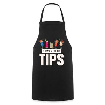 Bartender Mixologist Powered By - Cooking Apron - black - Front - AI Model Male 185 dark (185cm)