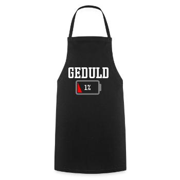 PATIENCE 1% Limite de patience humoristique dans la vie de tous les jours - Tablier de cuisine - noir - Devant - AI Model Male 185 dark (185cm)