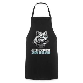 Snow Leopard Schneeleoparden Schneeleopard - Cooking Apron - black - Front - AI Model Male 185 dark (185cm)