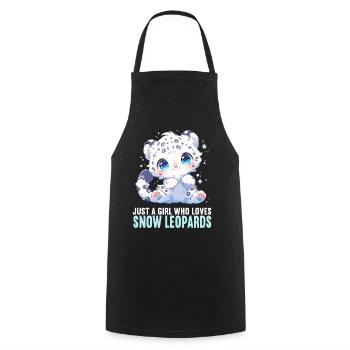 Snow Leopard Schneeleoparden Schneeleopard - Cooking Apron - black - Front - AI Model Male 185 dark (185cm)
