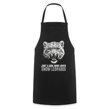 Snow Leopard Schneeleoparden Schneeleopard - Cooking Apron - black - Front - AI Model Male 185 dark (185cm)