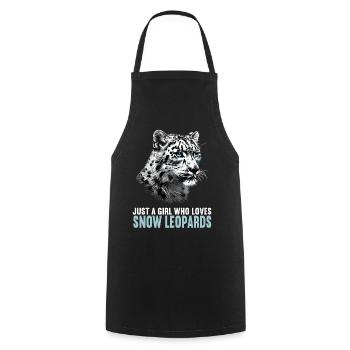 Snow Leopard Schneeleoparden Schneeleopard - Cooking Apron - black - Front - AI Model Male 185 dark (185cm)