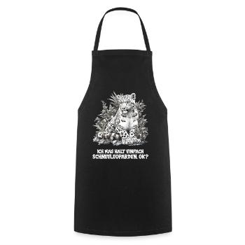 Snow Leopard Schneeleoparden Schneeleopard - Cooking Apron - black - Front - AI Model Male 185 dark (185cm)