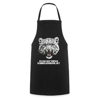 Snow Leopard Schneeleoparden Schneeleopard - Cooking Apron - black - Front - AI Model Male 185 dark (185cm)