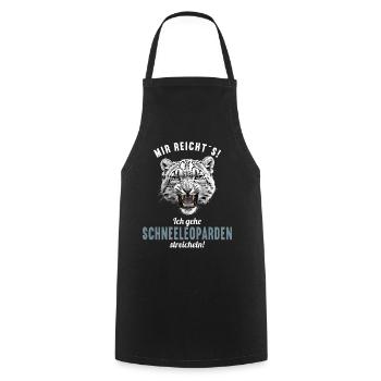 Snow Leopard Schneeleoparden Schneeleopard - Cooking Apron - black - Front - AI Model Male 185 dark (185cm)