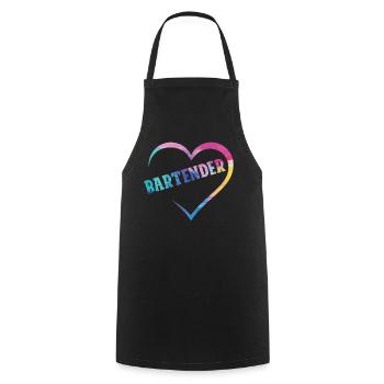 Bartender Mixologist Heart - Cooking Apron - black - Front - AI Model Male 185 dark (185cm)