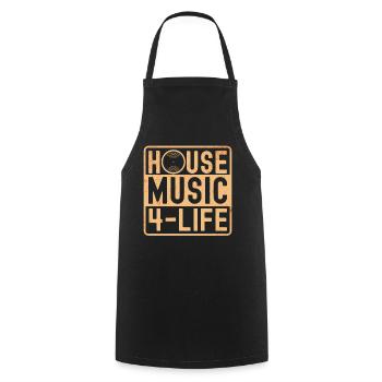 House Musik - Kochschürze - Schwarz - Vorne - AI Model Male 185 dark (185cm)