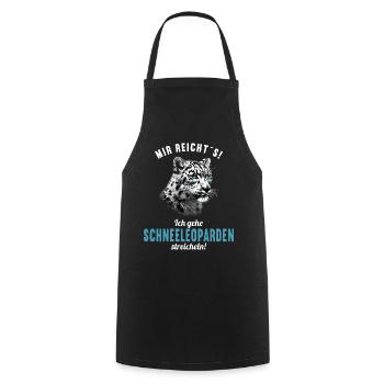 Snow Leopard Schneeleoparden Schneeleopard - Cooking Apron - black - Front - AI Model Male 185 dark (185cm)