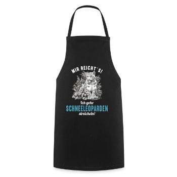 Snow Leopard Schneeleoparden Schneeleopard - Cooking Apron - black - Front - AI Model Male 185 dark (185cm)