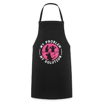 Rock N Roll My Problem My Solution Pictogram Mom - Cooking Apron - black - Front - AI Model Male 185 dark (185cm)