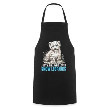 Snow Leopard Schneeleoparden Schneeleopard - Cooking Apron - black - Front - AI Model Male 185 dark (185cm)