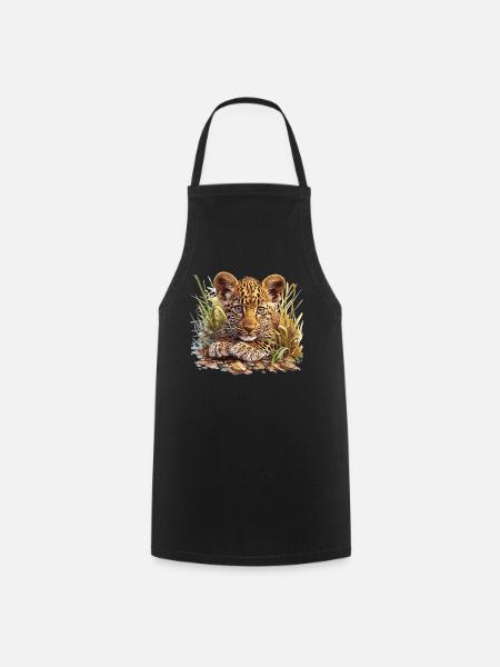 Leoparden Leopard - Kochschürze - Schwarz