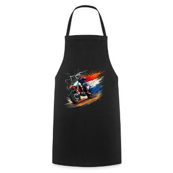 Niederländische Farben Motorrad T-Shirts Niederländisch - Kochschürze - Schwarz - Vorne - AI Model Male 185 dark (185cm)