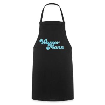 Wassermann Schuppen Wasser Sternzeichen Pool - Kochschürze - Schwarz - Vorne - AI Model Male 185 dark (185cm)
