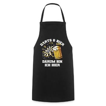 Retro Dart / Dartboard for Darts Players - Cooking Apron - black - Front - AI Model Male 185 dark (185cm)