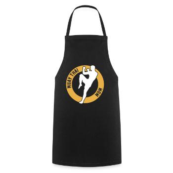 Muay Thai Fighter Mama Muay Thai Mom - Kochschürze - Schwarz - Vorne - AI Model Male 185 dark (185cm)