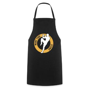 Oncle combattant de Muay Thai Oncle Muay Thai - Tablier de cuisine - noir - Devant - AI Model Male 185 dark (185cm)