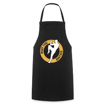 Frère combattant de Muay Thai Frère de Muay Thai - Tablier de cuisine - noir - Devant - AI Model Male 185 dark (185cm)