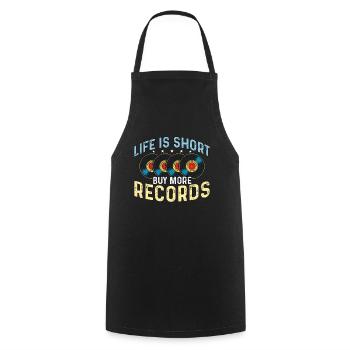 La vie des disques vinyles est courte Acheter plus de lecteur vinyle - Tablier de cuisine - noir - Devant - AI Model Male 185 dark (185cm)