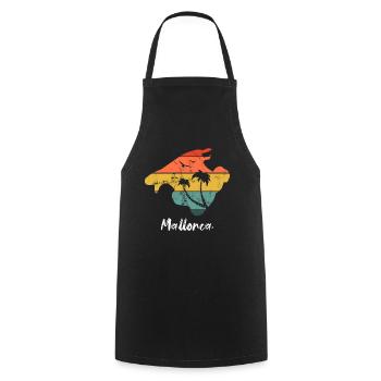 Mallorca holidays Balearic Islands retro vintage design - Cooking Apron - black - Front - AI Model Male 185 dark (185cm)