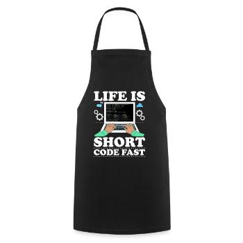 Programmer Computer Scientist Computer Nerd Gift - Cooking Apron - black - Front - AI Model Male 185 dark (185cm)