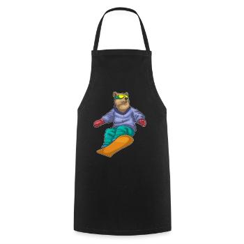 Bear Snowboarder Snowboard - Cooking Apron - black - Front - AI Model Male 185 dark (185cm)