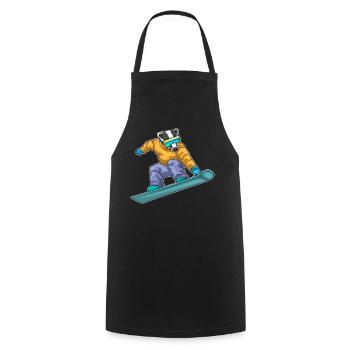 Dachs Snowboarder Snowboard - Kochschürze - Schwarz - Vorne - AI Model Male 185 dark (185cm)