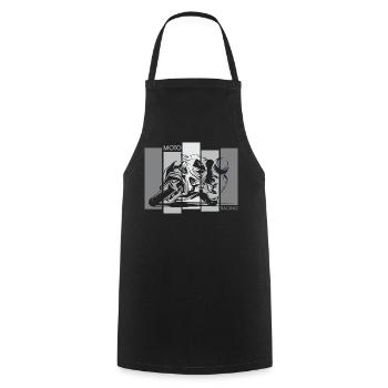 Motorcycle Racing Moto Biker Illustration Icon - Cooking Apron - black - Front - AI Model Male 185 dark (185cm)