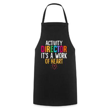 It's A Work Of Heart Funny Activity Director - Cooking Apron - black - Front - AI Model Male 185 dark (185cm)