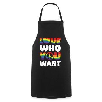 Gender Lesben, Schwule, Trans, Queer Regenbogen - Kochschürze - Schwarz - Vorne - AI Model Male 185 dark (185cm)