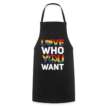 Gender Lesbians, Gays, Trans, Queer Rainbow - Cooking Apron - black - Front - AI Model Male 185 dark (185cm)