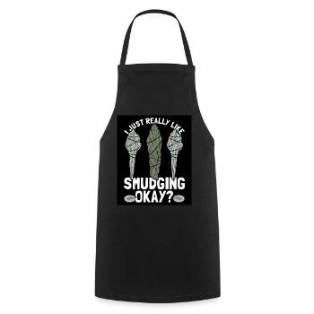 Smudging Smudge Spiritual Healing Incense - Cooking Apron - black - Front - AI Model Male 185 dark (185cm)
