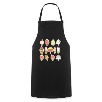 Ice Cream Cartoon Look - Cooking Apron - black - Front - AI Model Male 185 dark (185cm)